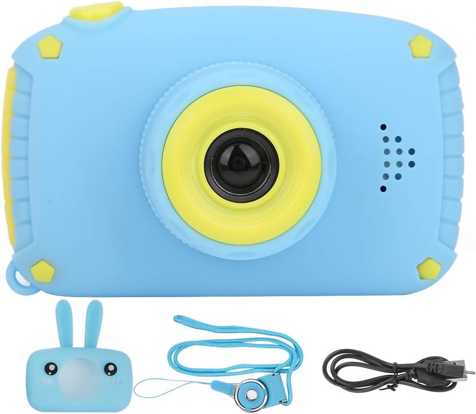 Camera foto pentru copii – cu husa din silicon in forma de iepuras - Albastru
