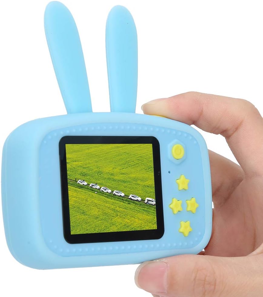 Camera foto pentru copii – cu husa din silicon in forma de iepuras - Albastru
