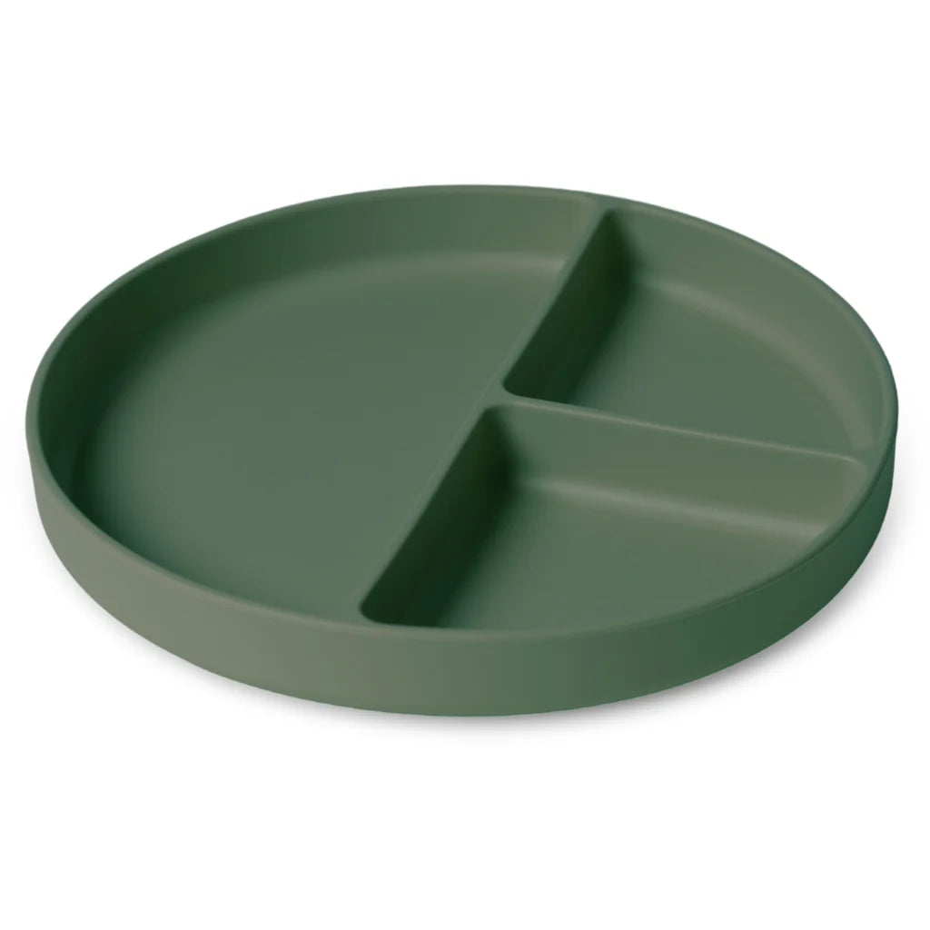 Farfurie compartimentată din silicon – Mingo, Dusty Green