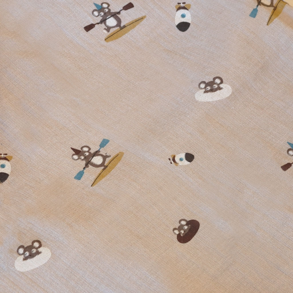 Muselină din bumbac organic – Minnie, Beige Surfer