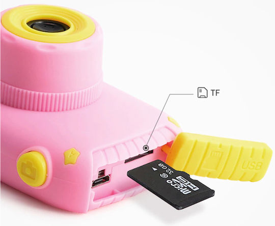 Camera foto pentru copii – cu husa din silicon in forma de iepuras - Albastru