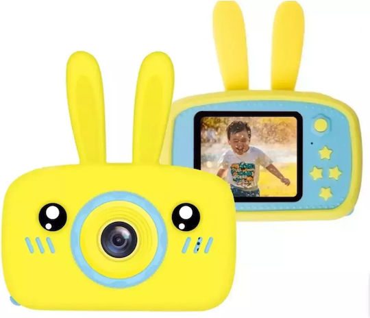 Camera foto pentru copii – cu husa din silicon in forma de iepuras - Galben