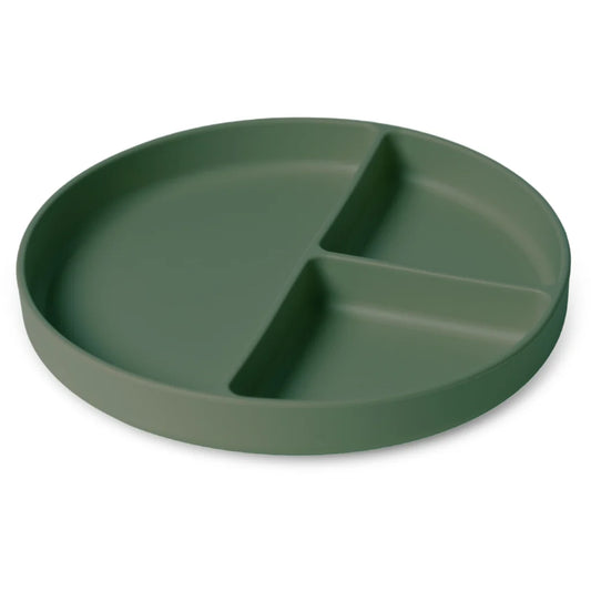 Farfurie compartimentată din silicon – Mingo, Dusty Green