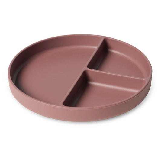 Farfurie compartimentată din silicon – Mingo, Mahogany