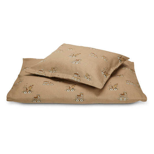 Lenjerie de pat din bumbac organic – Bera, Baby, Carnival Train