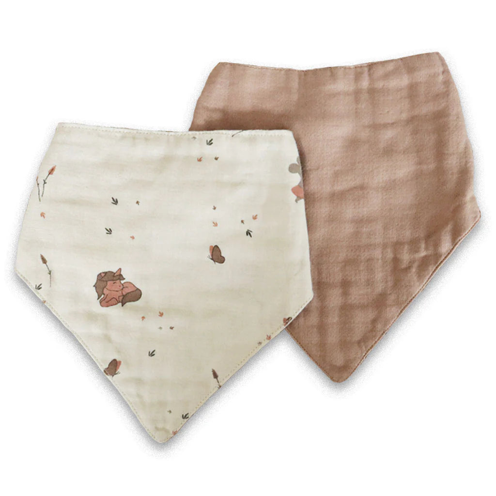 Set bavete din muselină – Villads, 2 bucăți, Unicorn/Rose Dust