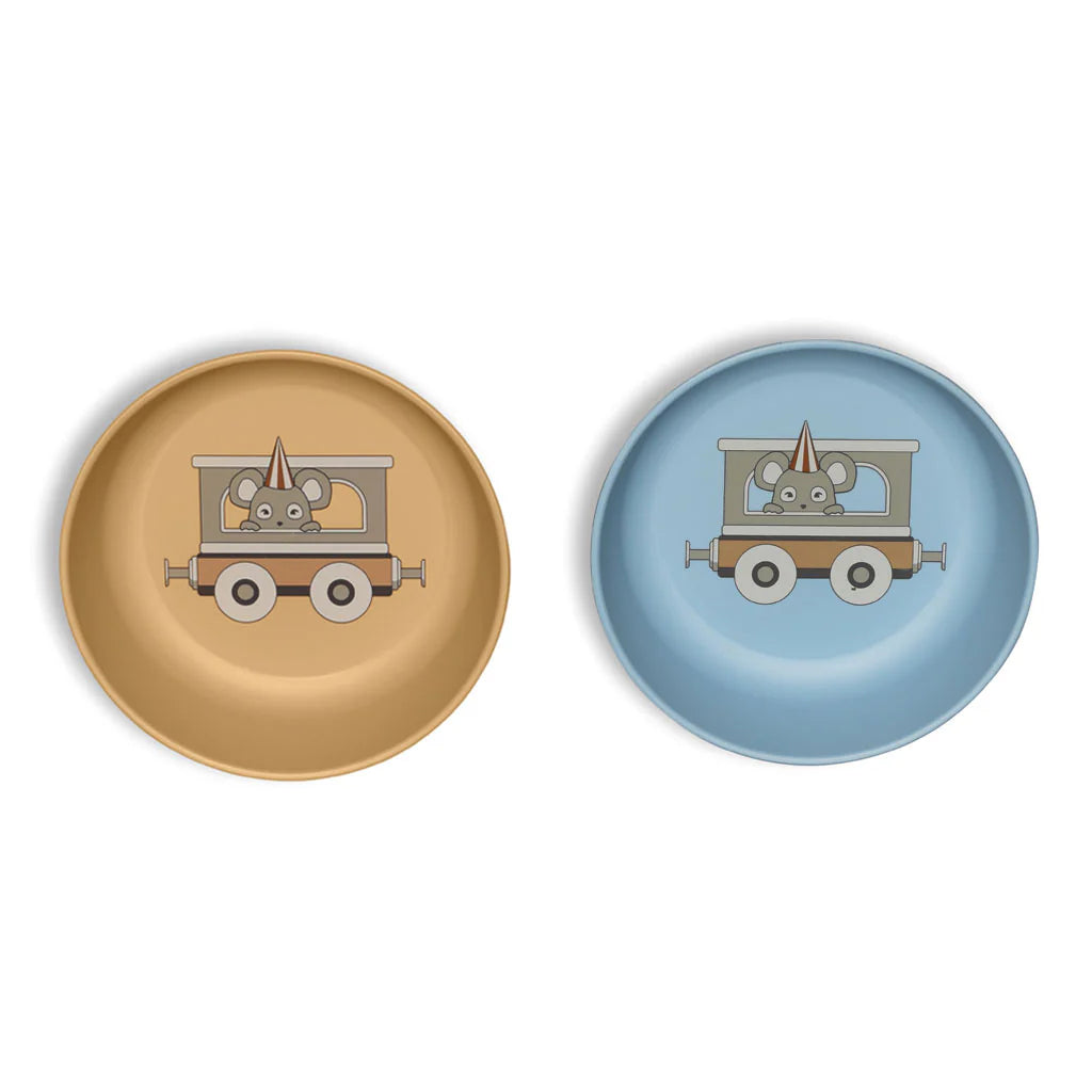 Set 2 Farfurii Adânci din PLA – Vallum, Blue Mix
