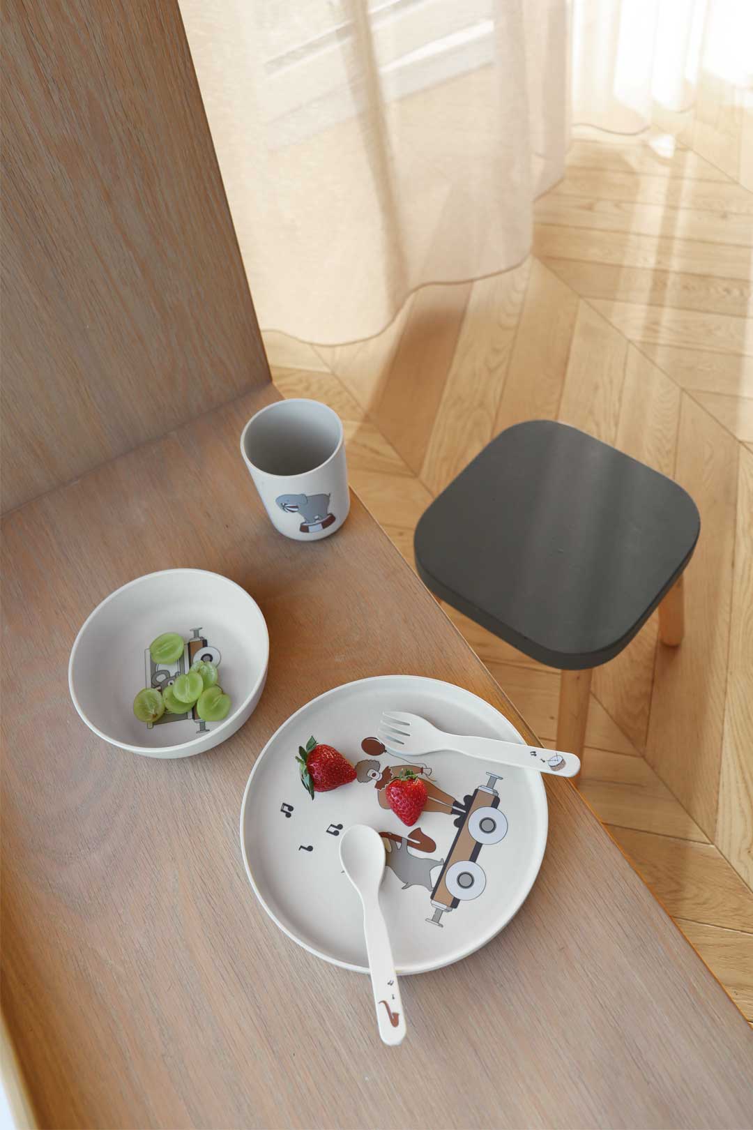 Set 2 Farfurii Adânci din PLA – Vallum, Cream Mix